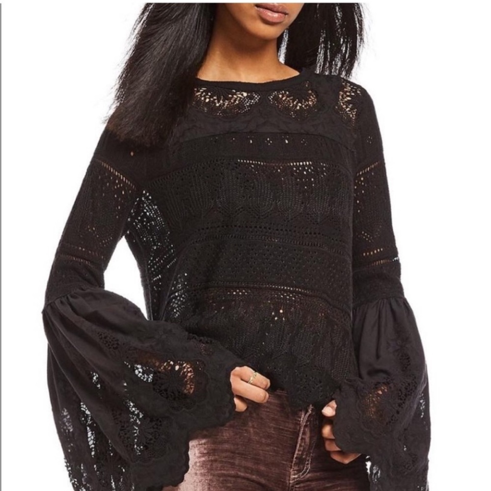 Free People | Bell Sleeve Crochet Top